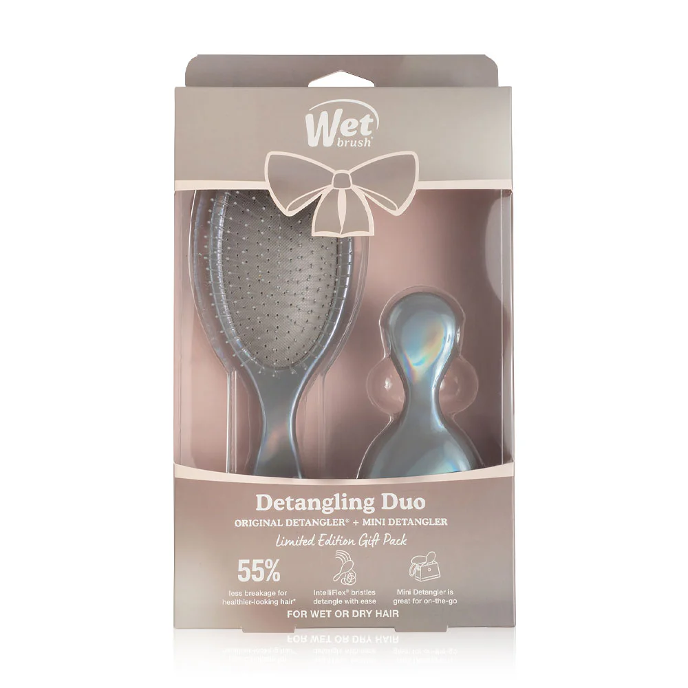 Wet Brush Detangler Duo Iridescence Chrome Set — Chrome