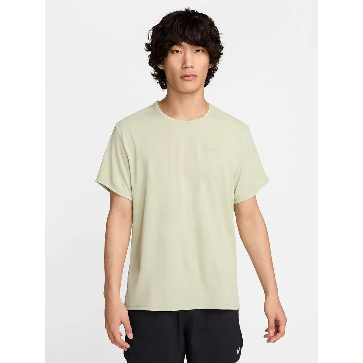 NIKE Dri-FIT UV Miler Men's Running T-Shirt - Black - L (ASIAN SIZE)