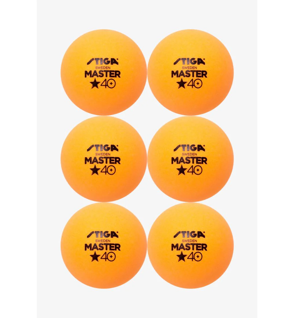 Master 40+ Table Tennis Balls (6 Balls Pack) - Multi Color - ONE SIZE