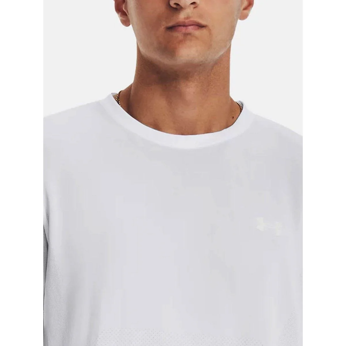 Мужская беговая футболка Under Armour Seamless Stride — цвет белый, размер L