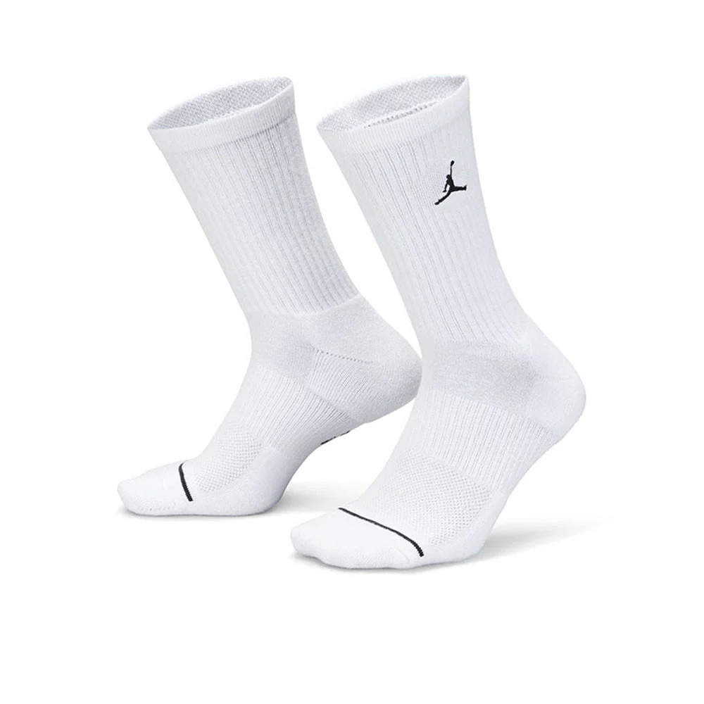NIKE Jordan Everyday Crew Unisex Socks (3 Pairs) - White - M (US SIZE)