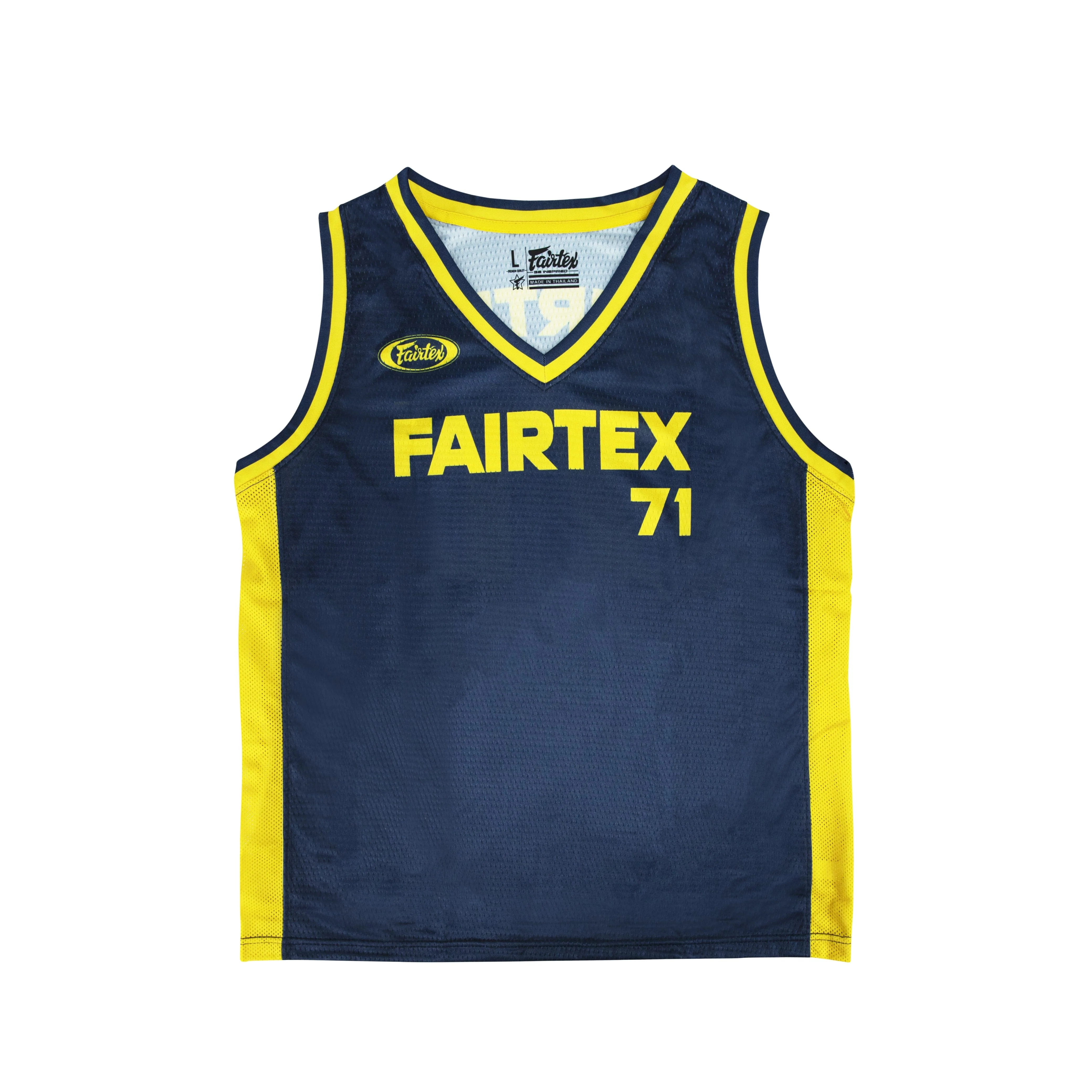 Fairtex Basketball Jersey - JS27 - Navy Blue/Yellow - Blue - L