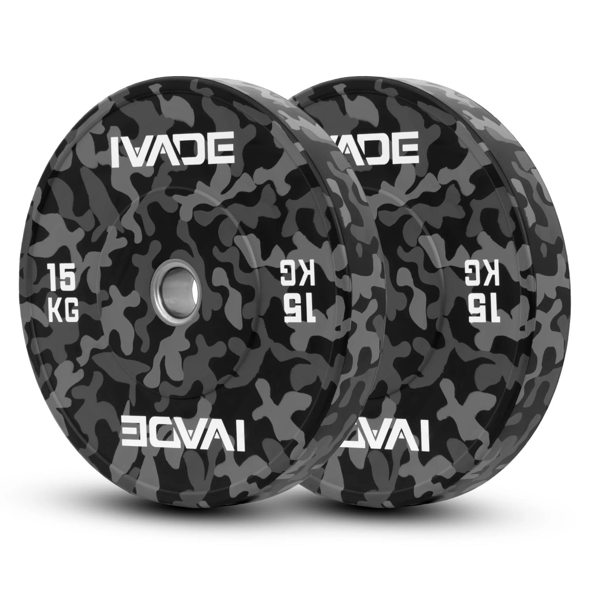 แผ่นน้ำหนัก 5-25กิโล x 2 แผ่น FB BUMPER (รูขนาด 2 นิ้ว) รุ่น FB - Grey - 10 KG