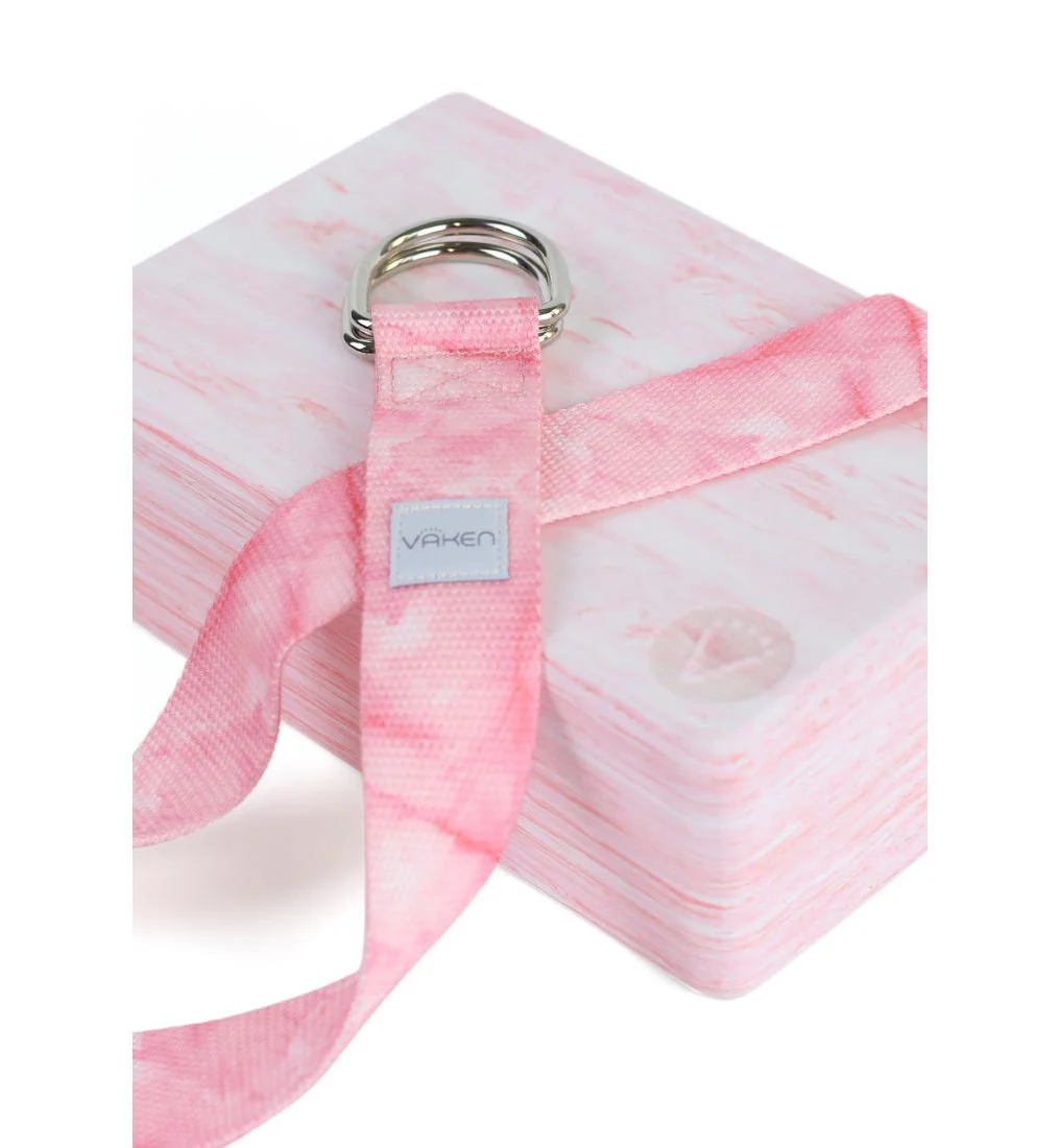 Vaken Marbled Yoga Strap — цвет розовый, размер единый размер
