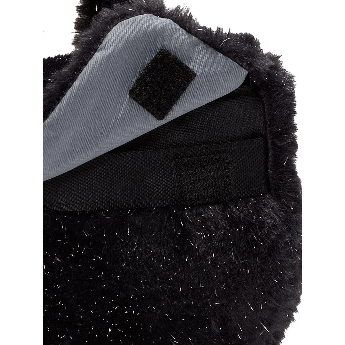 NIKE Faux Fur Girls Crossbody Bag - Black - ONE SIZE