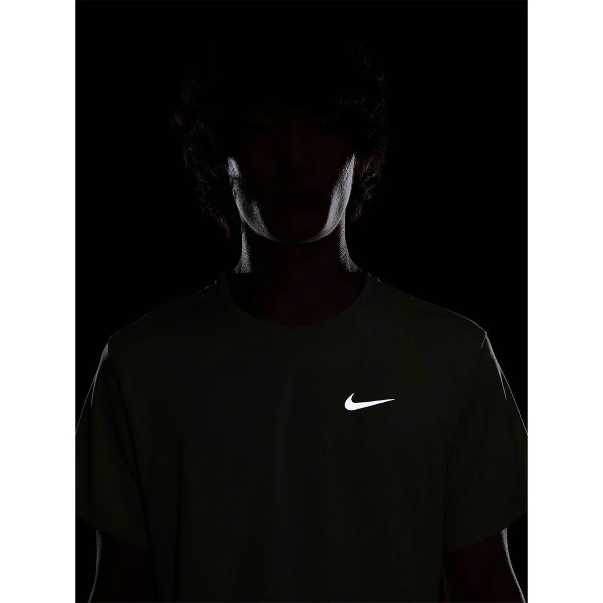 NIKE Dri-FIT UV Miler Men's Running T-Shirt - Black - L (ASIAN SIZE)