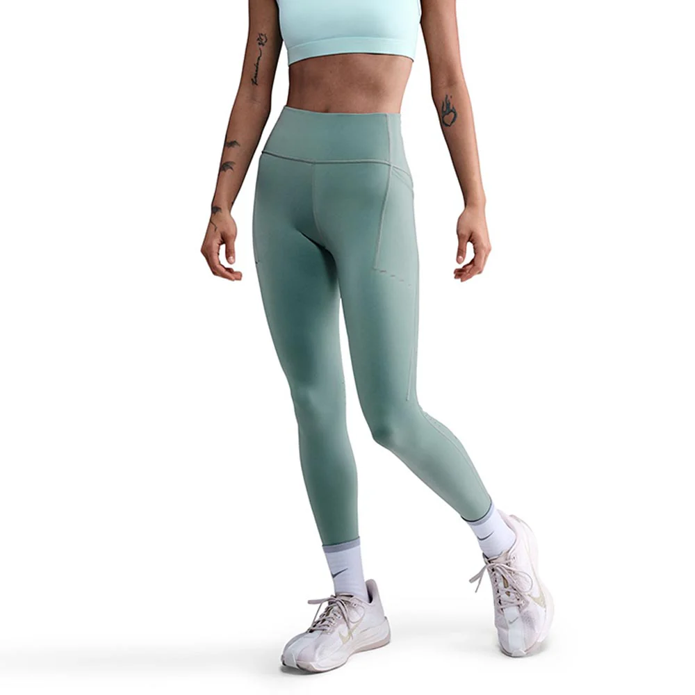 Женские легинсы Nike Swift High-Waisted 7/8 Running — цвет зеленый, размер L (американский размер)