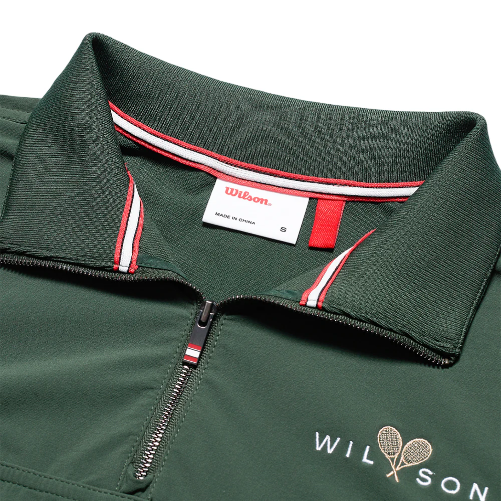 WILSON Davenport Woven Pop Over Women's Tennis Sweatshirt - Green - L