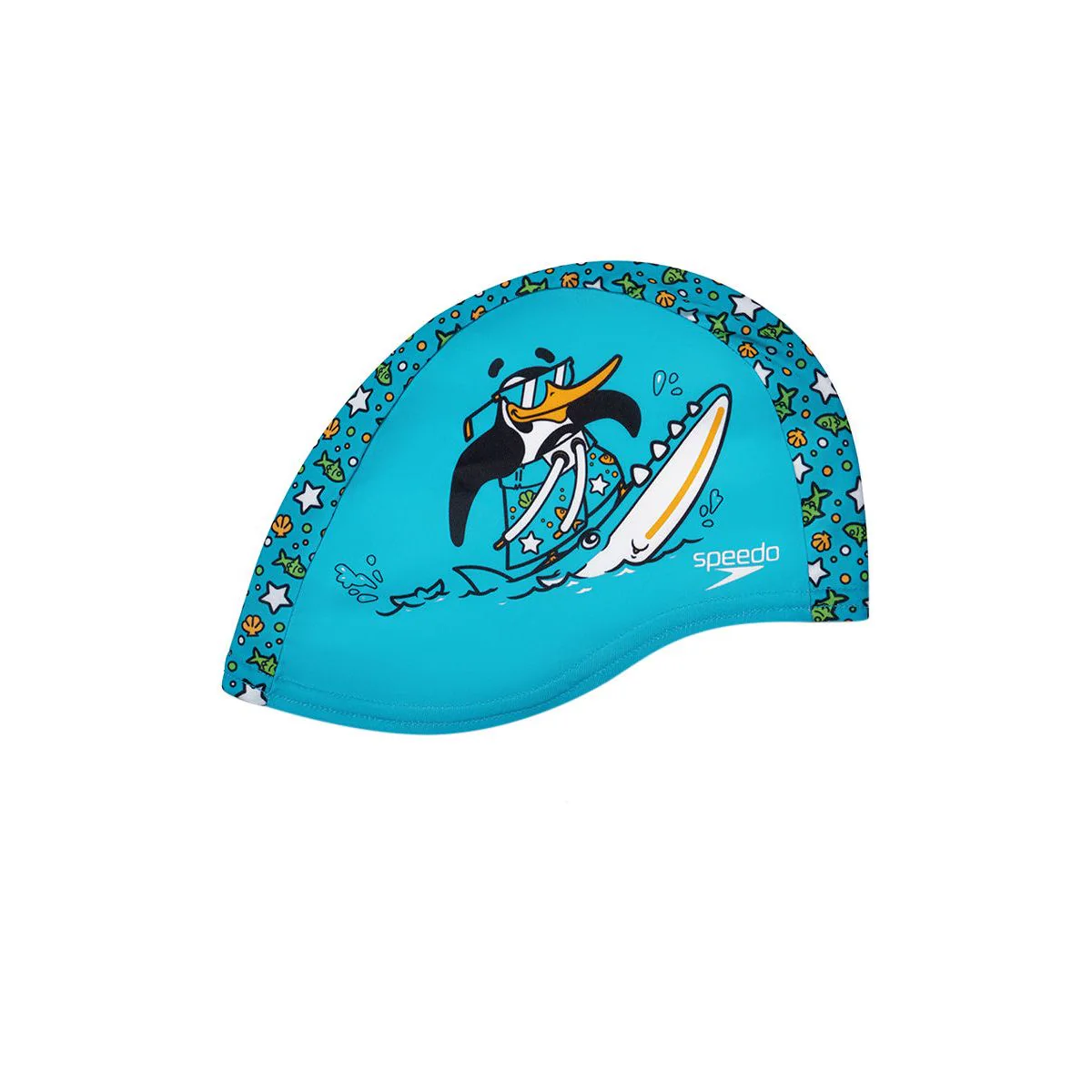 SPEEDO Printed Polyester Kids Swim Cap - Blue - ONE SIZE