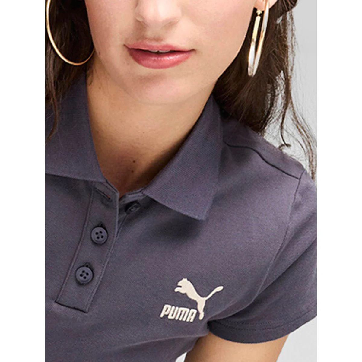 PUMA Classics Baby Tee Women's Polo Shirt - Black - L (UK SIZE)