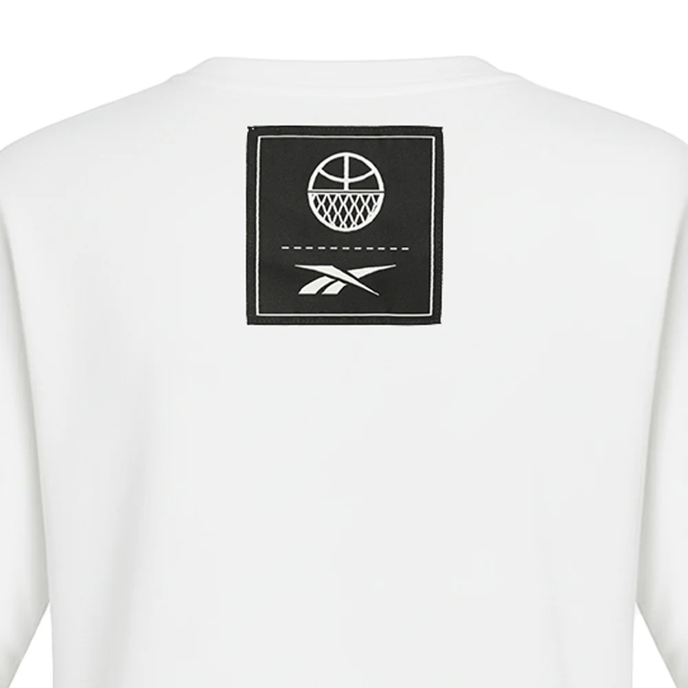 Женская тренировочная футболка Reebok Id Basketball Oversize Mesh Crop — цвет белый, размер L (американский размер)