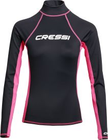 CRESSI Rash Guard Lady Long Sleeve Black/Pink - Black - L