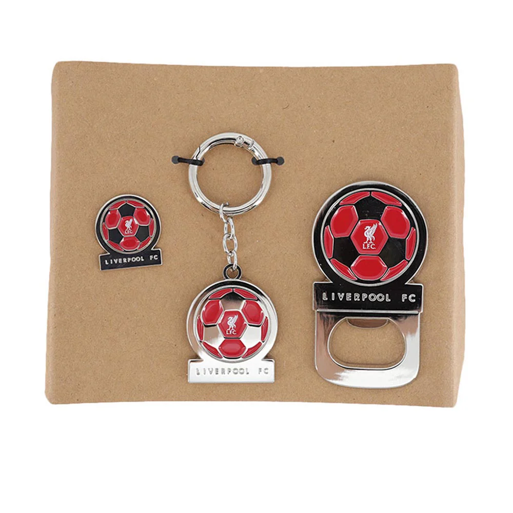 LFC Reds Badge Keyring & Bottle Opener Set - Red - ONE SIZE