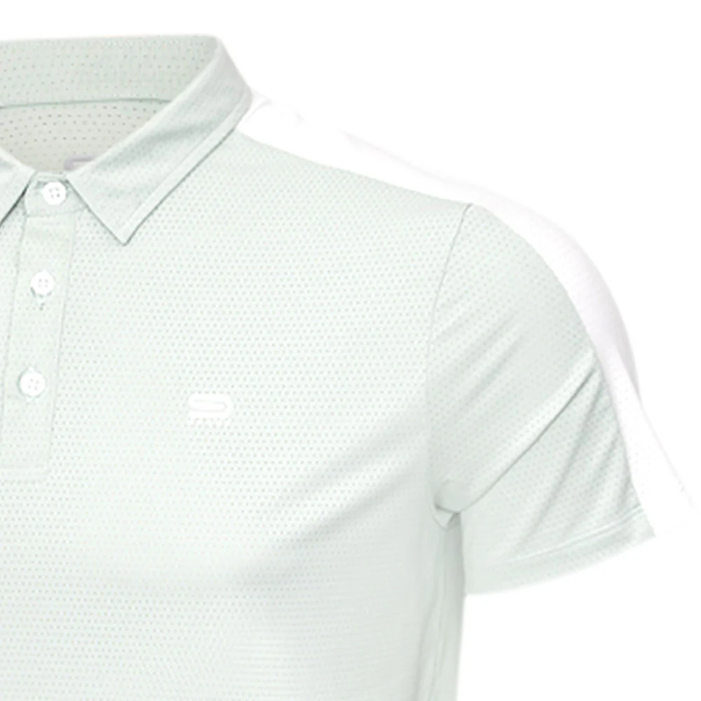 9NINE SS Reg Men's Badminton Polo Shirt - Green - L (US SIZE)