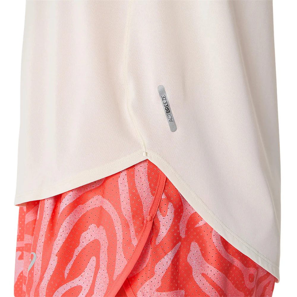 Женская беговая футболка Asics Road V-Neck — цвет белый, размер L (американский размер)