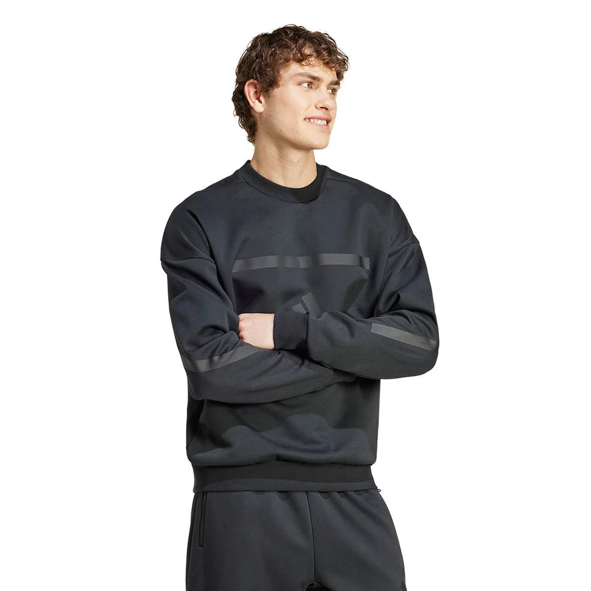 ADIDAS Z.N.E. Men's Sweatshirt - Black - L (ASIAN SIZE)