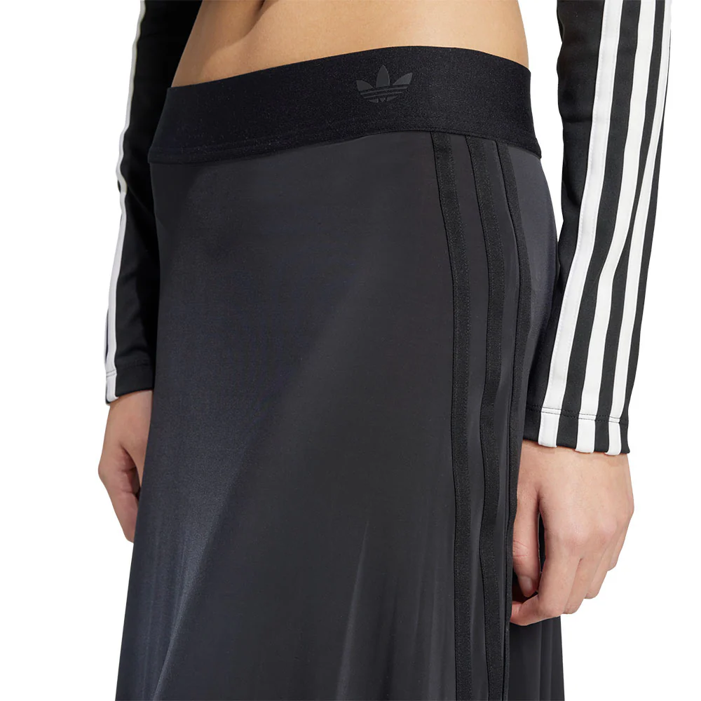 ADIDAS ORIGINALS Adicolor Sheer 3-Stripes Long Women's Skirt - Black - 2XS (ASIAN SIZE)