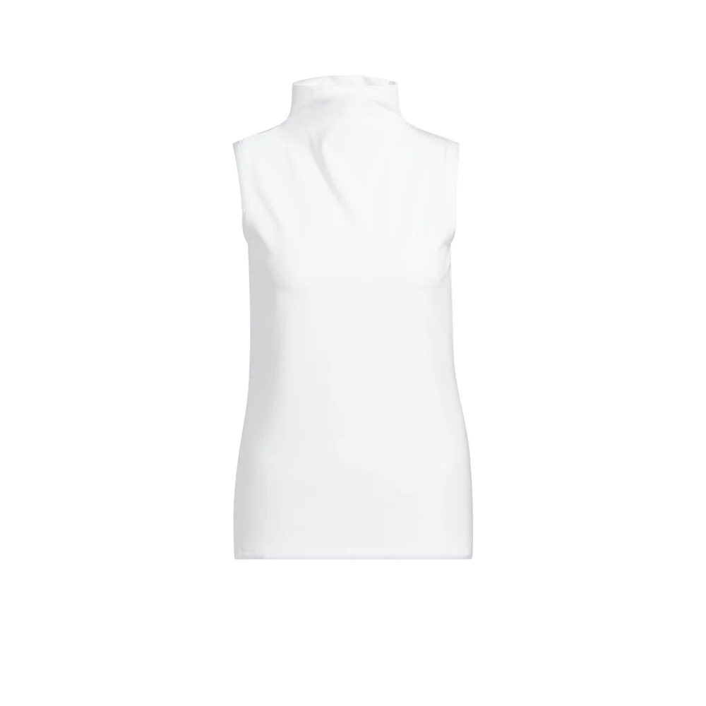 ADIDAS Ultimate365 Sleeveless Mock Neck Women's Golf Shirt - White - L (ASIAN SIZE)