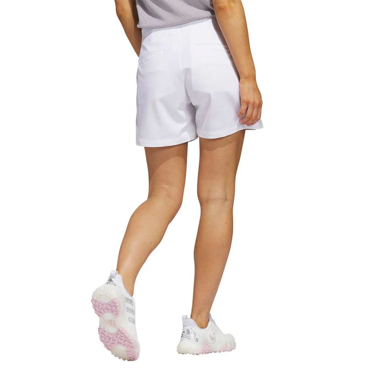 ADIDAS Pintuck 5-Inch Pull-On Women's Golf Shorts - White - L (ASIAN SIZE)