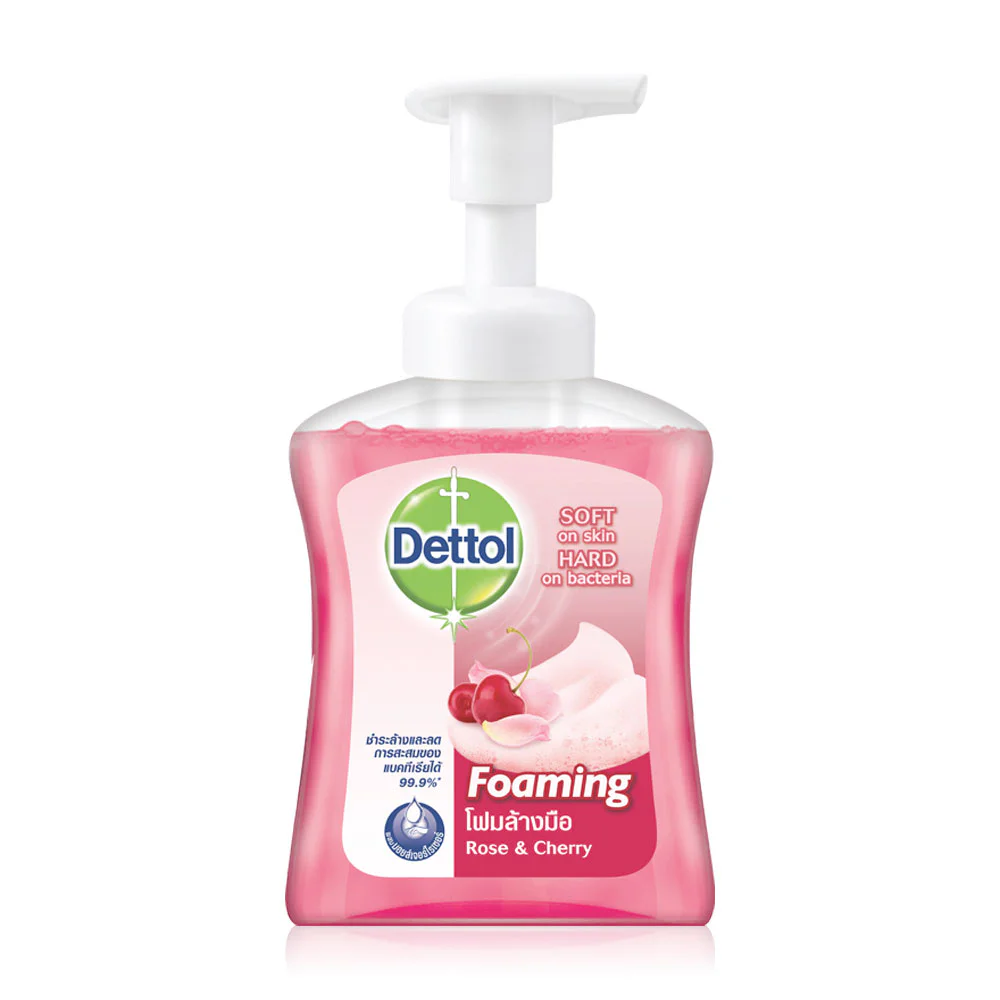 Dettol Foaming Hand Wash Pump Rose & Cherry 250ml - #Rose & Cherry