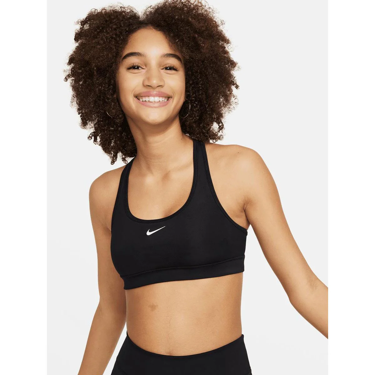 NIKE Swoosh Girls Sports Bra - Black - L (US SIZE)