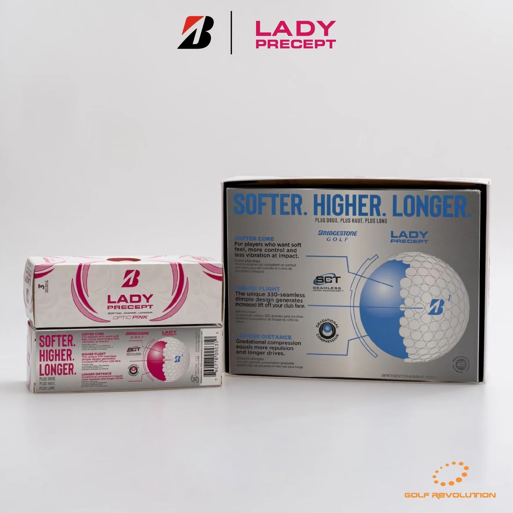 ลูกกอล์ฟ BRIDGESTONE BALL PRECEPT Lady PINK ( BUY 2 FREE 1 ) - pink - ONE SIZE