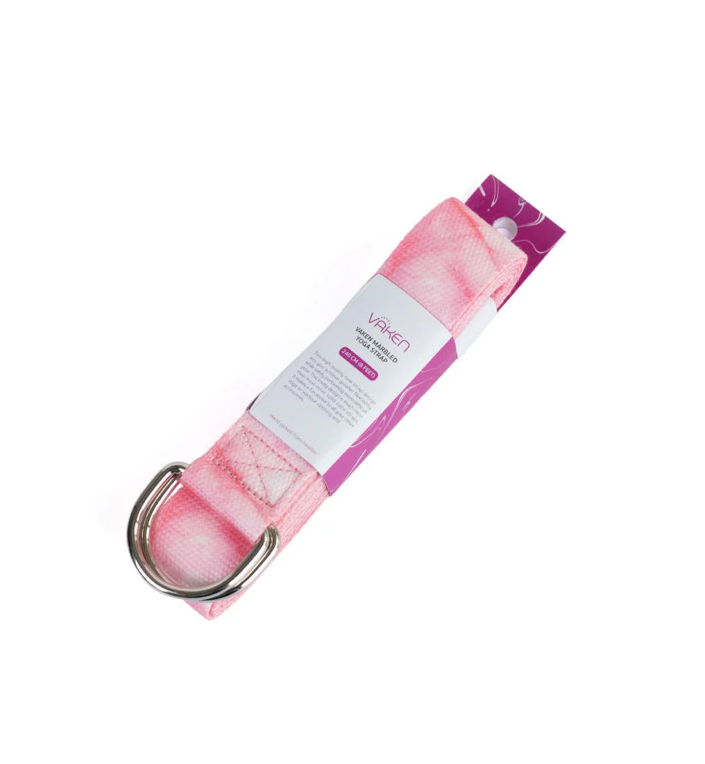 Vaken Marbled Yoga Strap — цвет розовый, размер единый размер