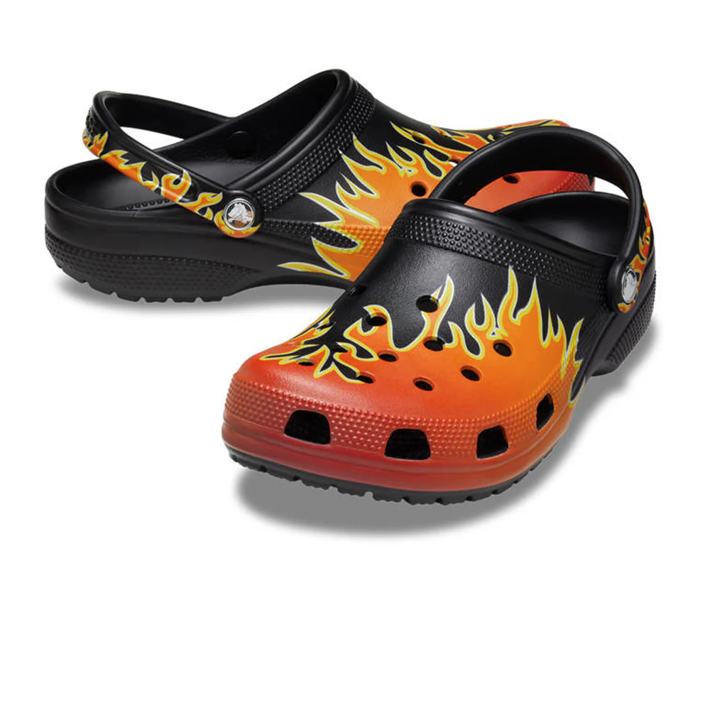CROCS Classic Flames Clog Unisex Lifestyle Shoes - Black - US M10/W12