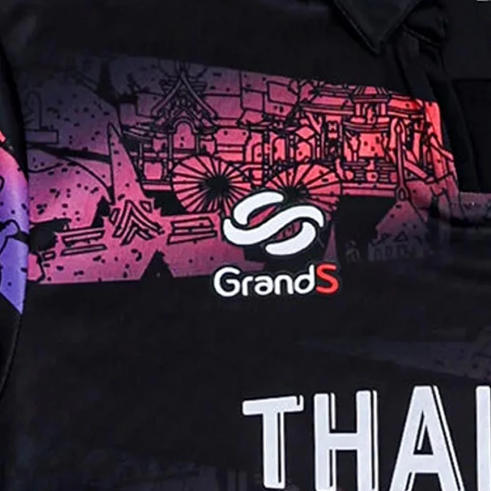 GRAND SPORT Thai National Team Sea Games 2025 E-Sports Men's Polo Shirt - Black - L (ASIAN SIZE)