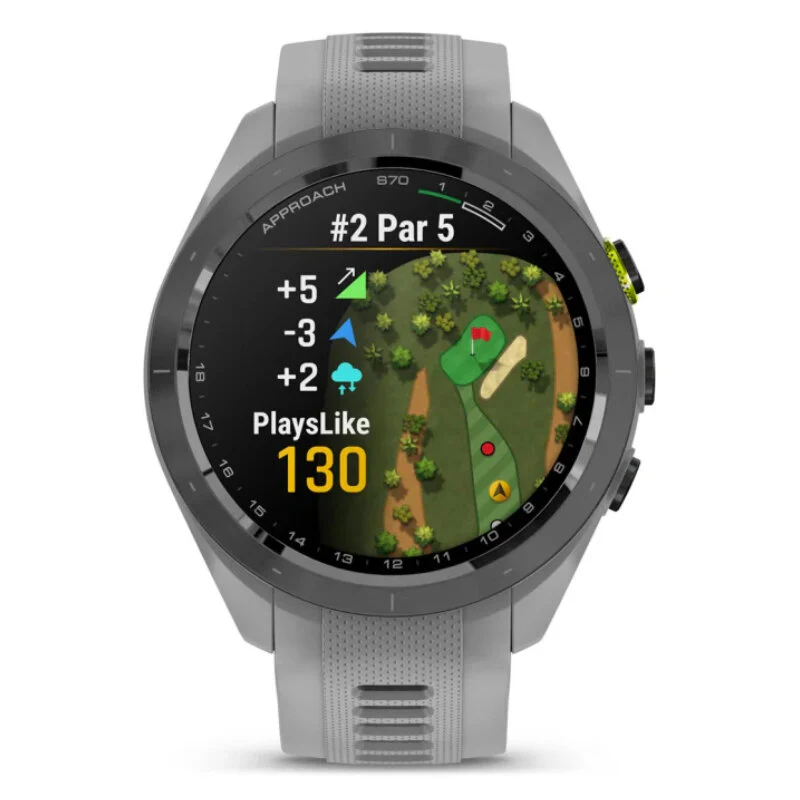 Approach S70 Golf สมาร์ทวอทช์ (42mm., ตัวเรือนสีดำ, สายสี Powder Gray) - Multi color - 42mm
