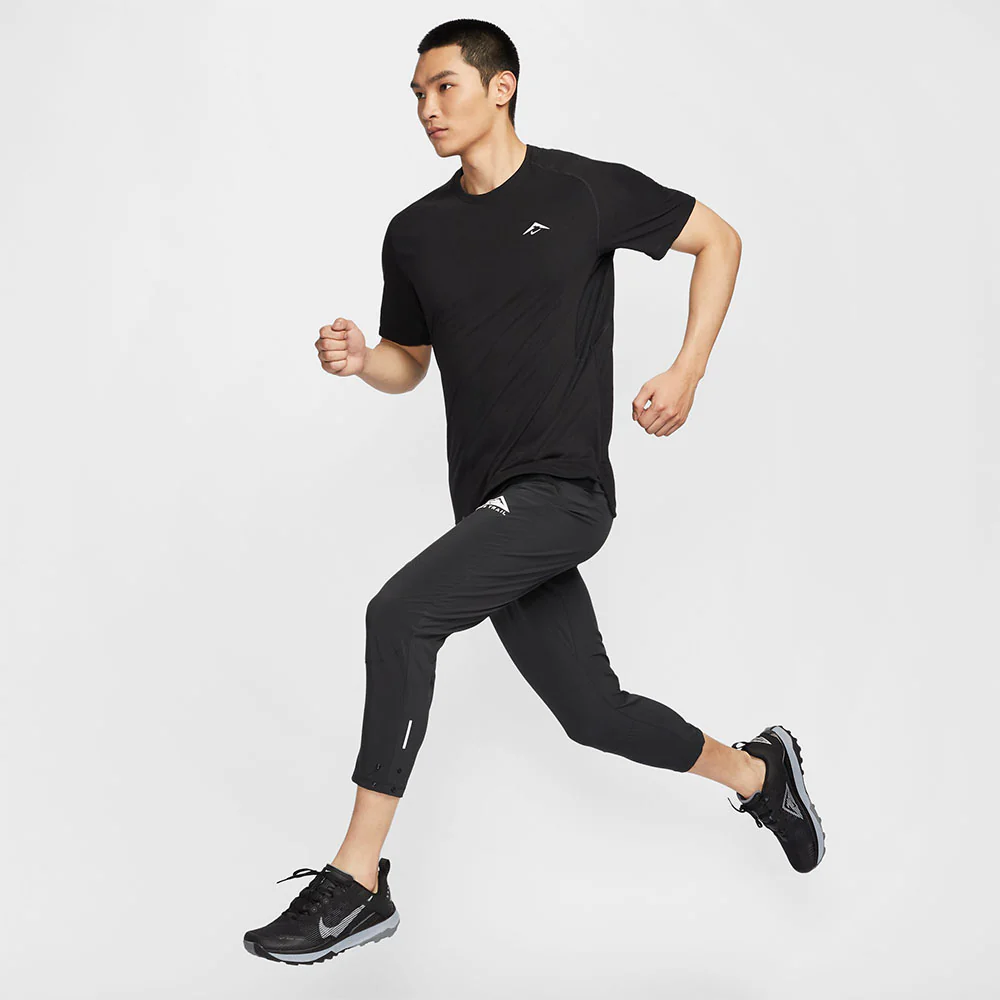 NIKE Trail Solar Chase Men's Running T-Shirt - Black - 2XL (US SIZE)