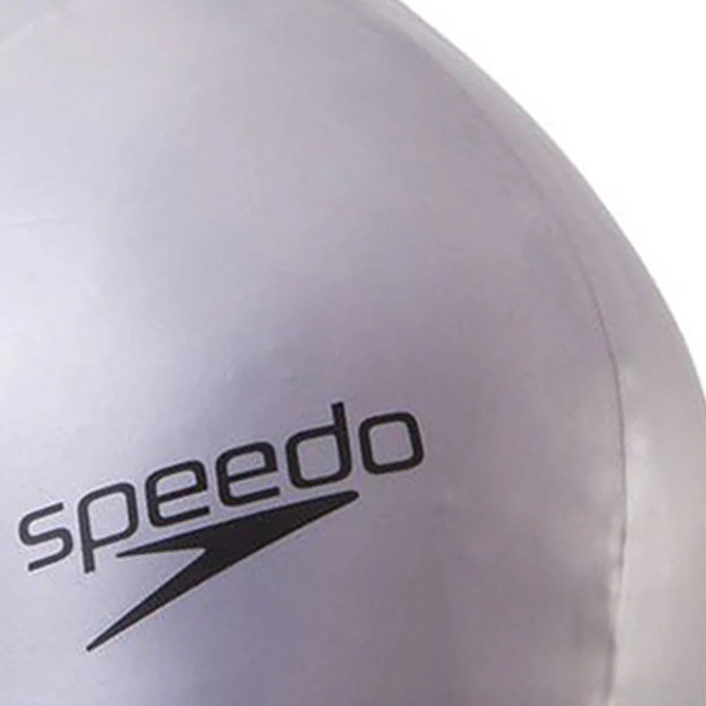 Кепка унисекс Speedo Plain Moulded Silicone Swimming — цвет серый, размер единый размер