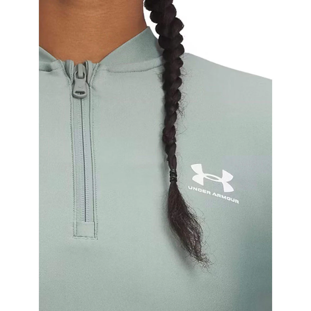 UNDER ARMOUR HeatGear® Rib ¼ Zip Long Sleeve Women's Compression - Green - L (US SIZE)