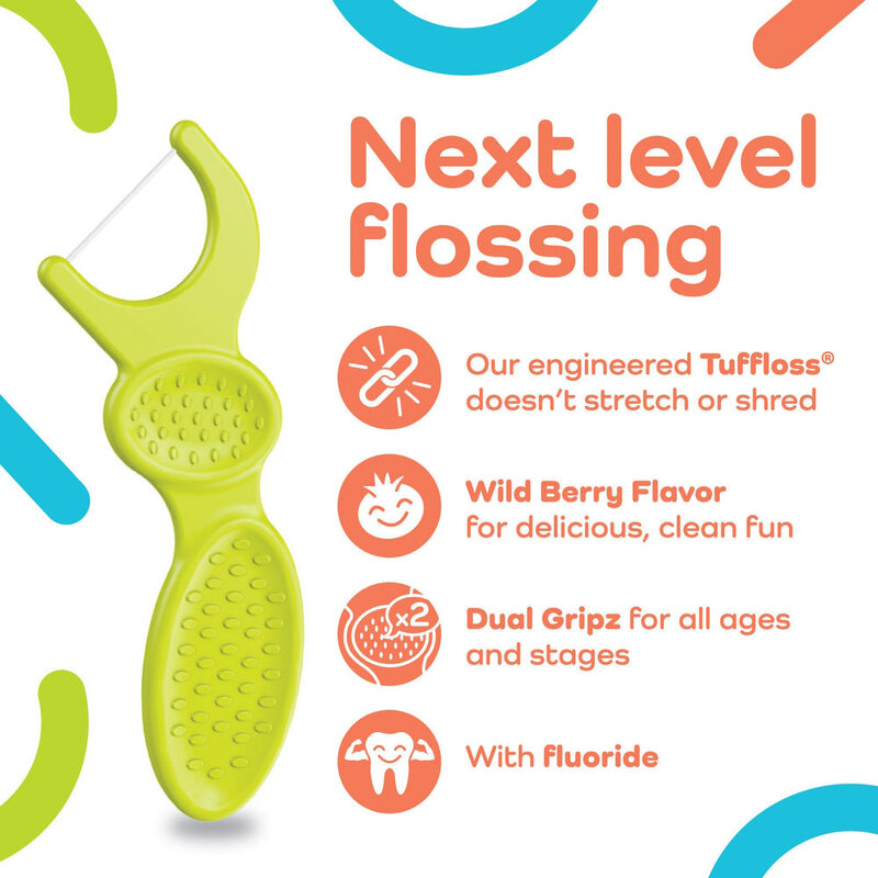 Plackers Flosser Kid's Dual Gripz [30 Counts]