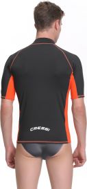 CRESSI Rash Guard Man Short Sleeve Black/Orange - Black - 3XL