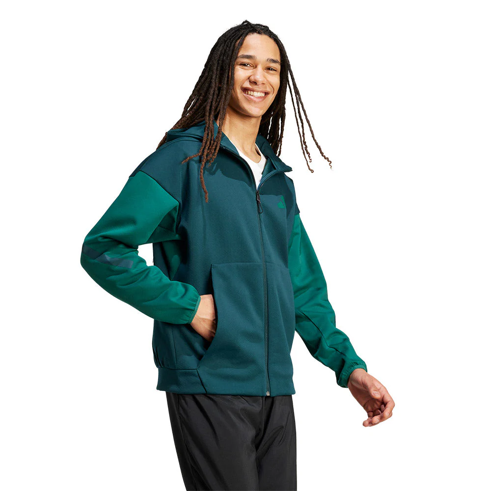 ADIDAS Z.N.E. Full-Zip Men's Hoodie - Green - L (ASIAN SIZE)