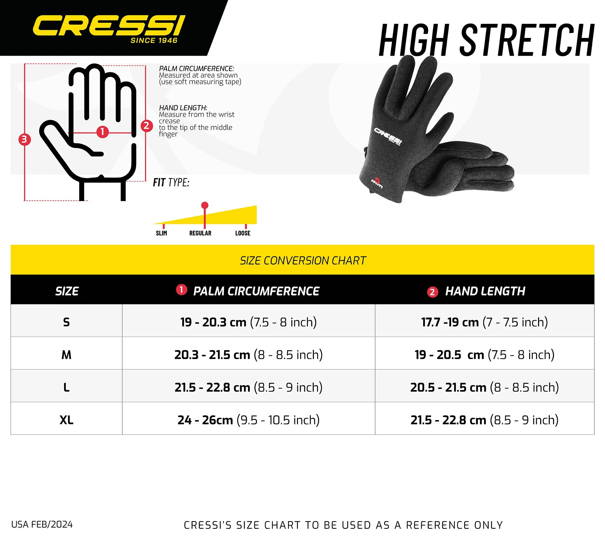 CRESSI High Stretch Gloves 3.5mm - Black - L