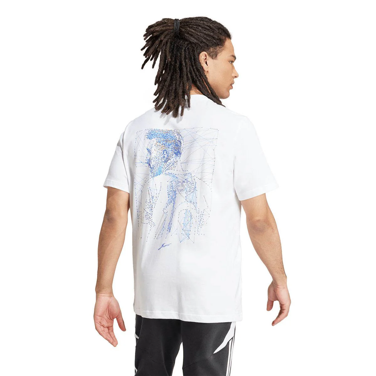 Мужская футбольная футболка Adidas Messi Graphic — цвет белый, размер L (UK SIZE)