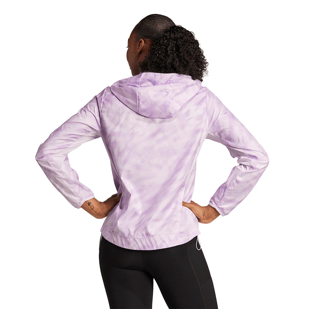 ADIDAS Own The Run Allover Print Women's Training Jacket - Purple - 2XL (ASIAN SIZE)