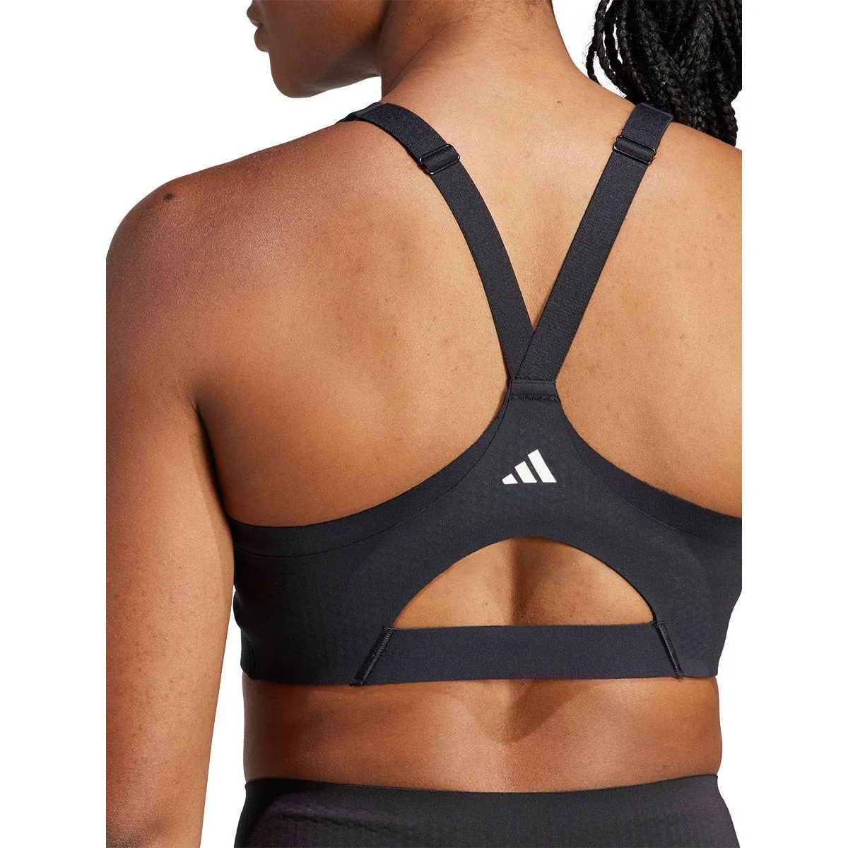 ADIDAS TLRD Impact Luxe High-Support Zip Women's Sports Bra - Black - 75 A