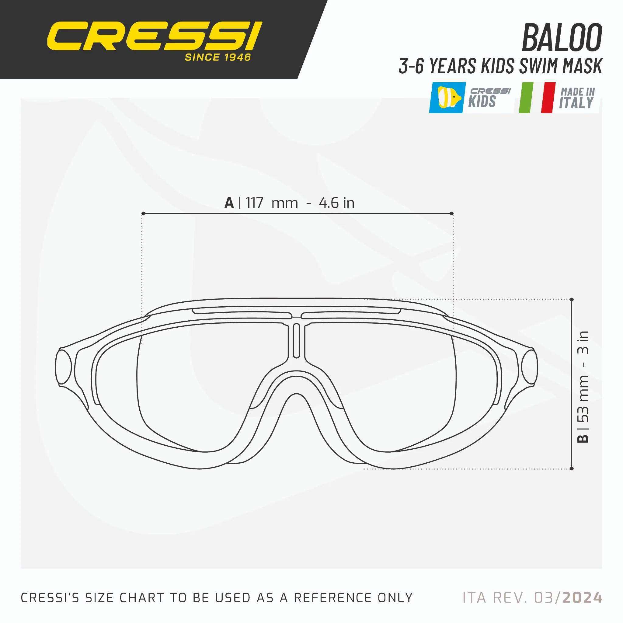 CRESSI Baloo Kid Goggles - Multi color - One Size - Blue