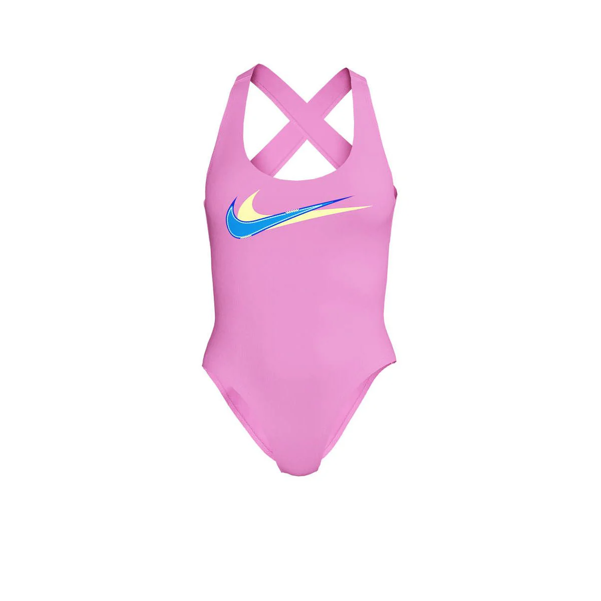 Женский купальник Nike Multi Logo Crossback One Piece — цвет розовый, размер L (американский размер)