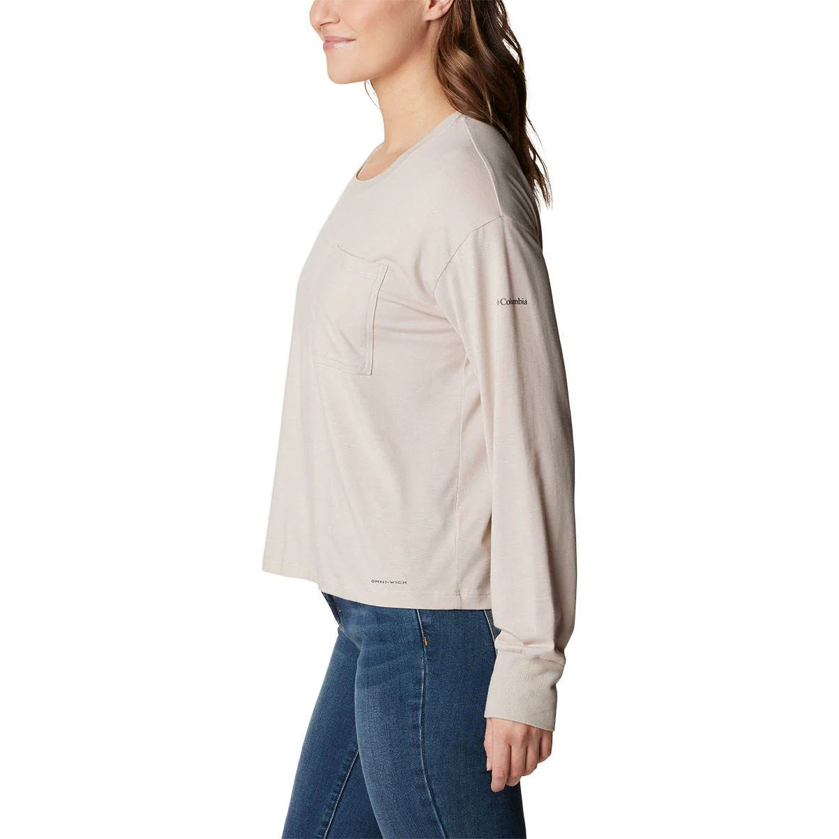 COLUMBIA Boundless Trek Long Sleeve Women's Sweatshirt - Beige - 2XL (US SIZE)