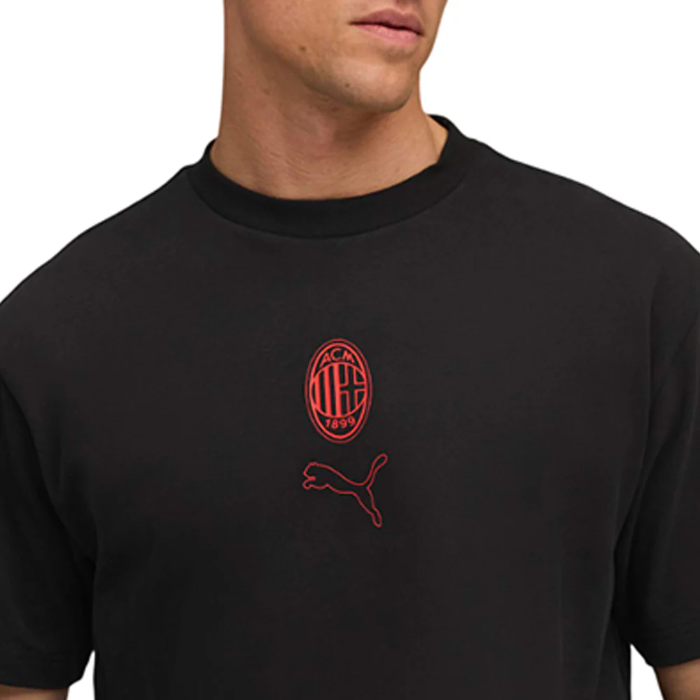 PUMA AC Milan ftblSTATEMENT Men's Football T-Shirt - Black - 2XL (UK SIZE)