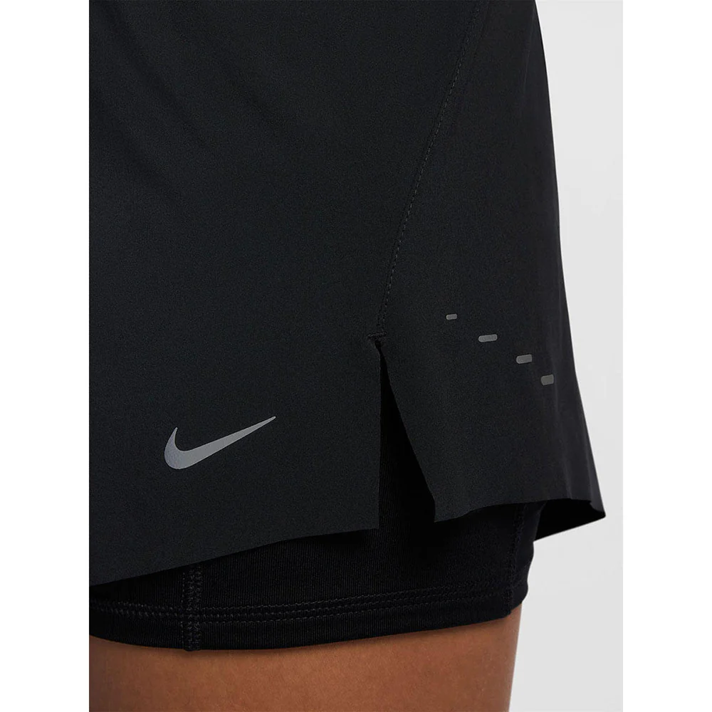 NIKE Swift Dri-FIT Mid-Rise 2-in-1 Women's Running Shorts - Black - L (US SIZE)