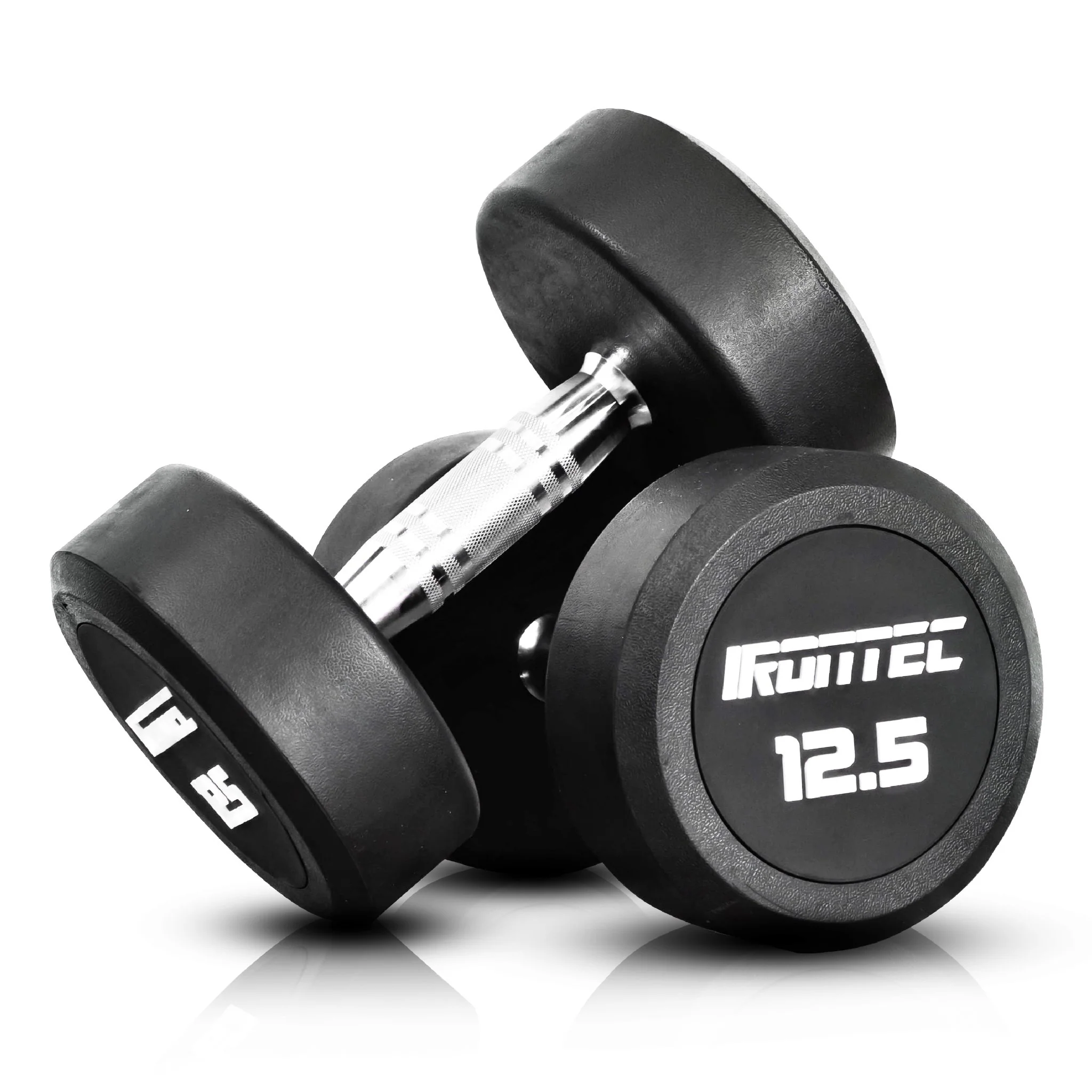 ดัมเบลกลม หุ้มยาง IRONTEC ขนาด 2.5-20KG x 2 ชิ้น - Multi color - 10 KG