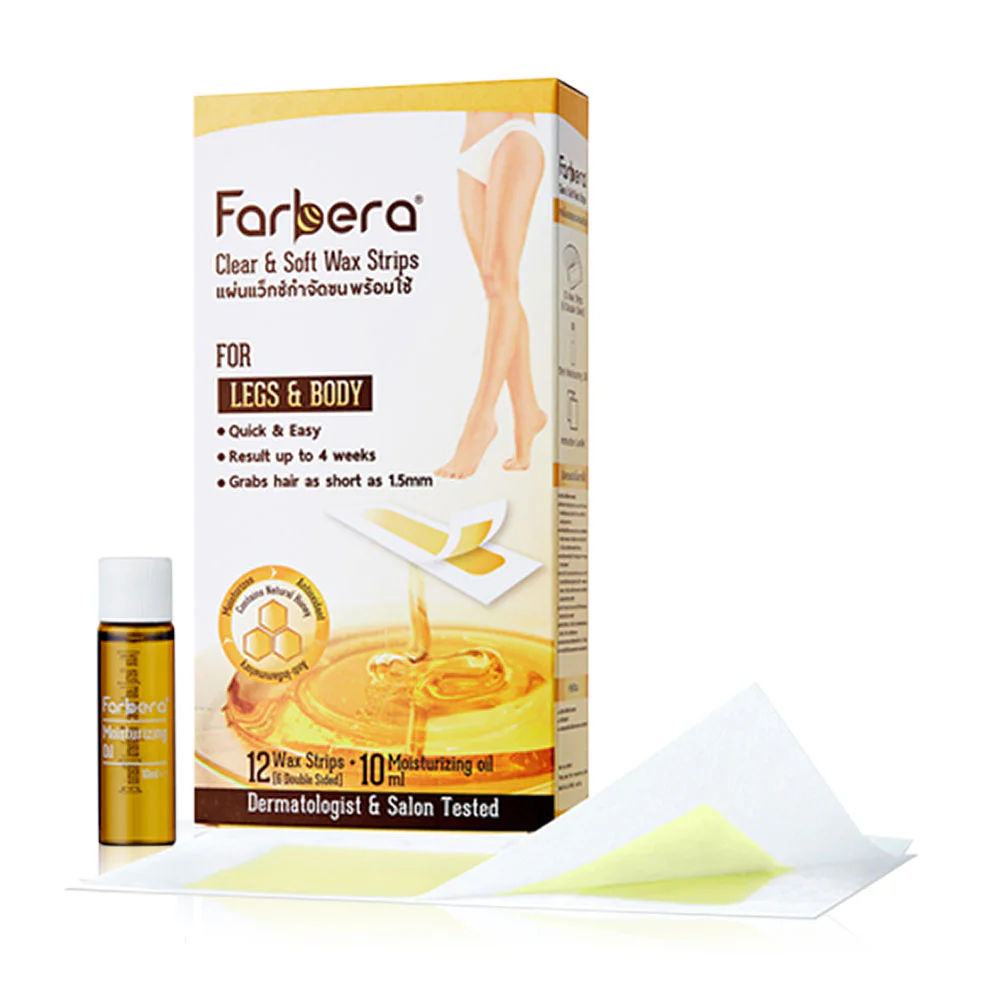 Farbera Clear & Soft Wax Strips [For Legs & Body] [12pcs/Box]