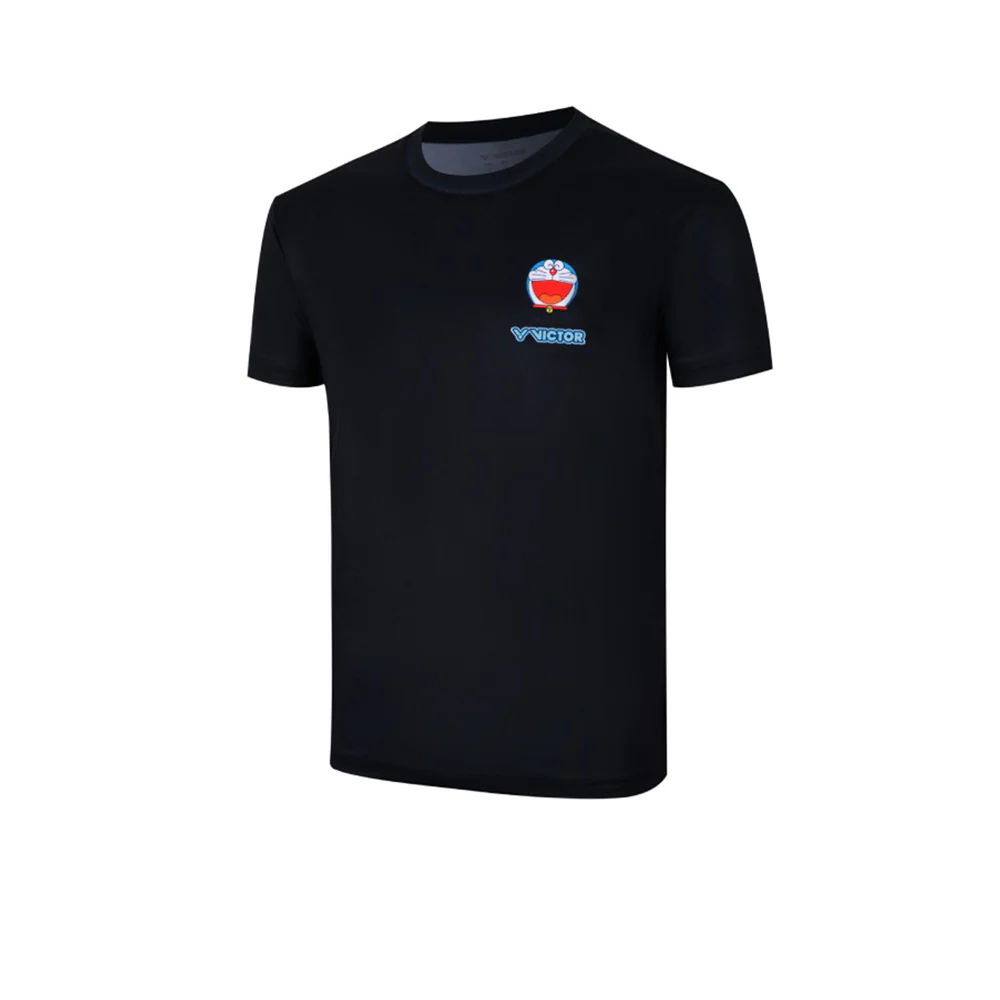 VICTOR X Doraemon Unisex Badminton T-Shirt - Black - 2XL
