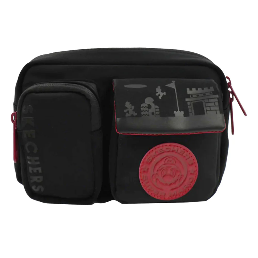 SKECHERS Nintendo Super Mario Unisex Crossbody Bag - Black - ONE SIZE