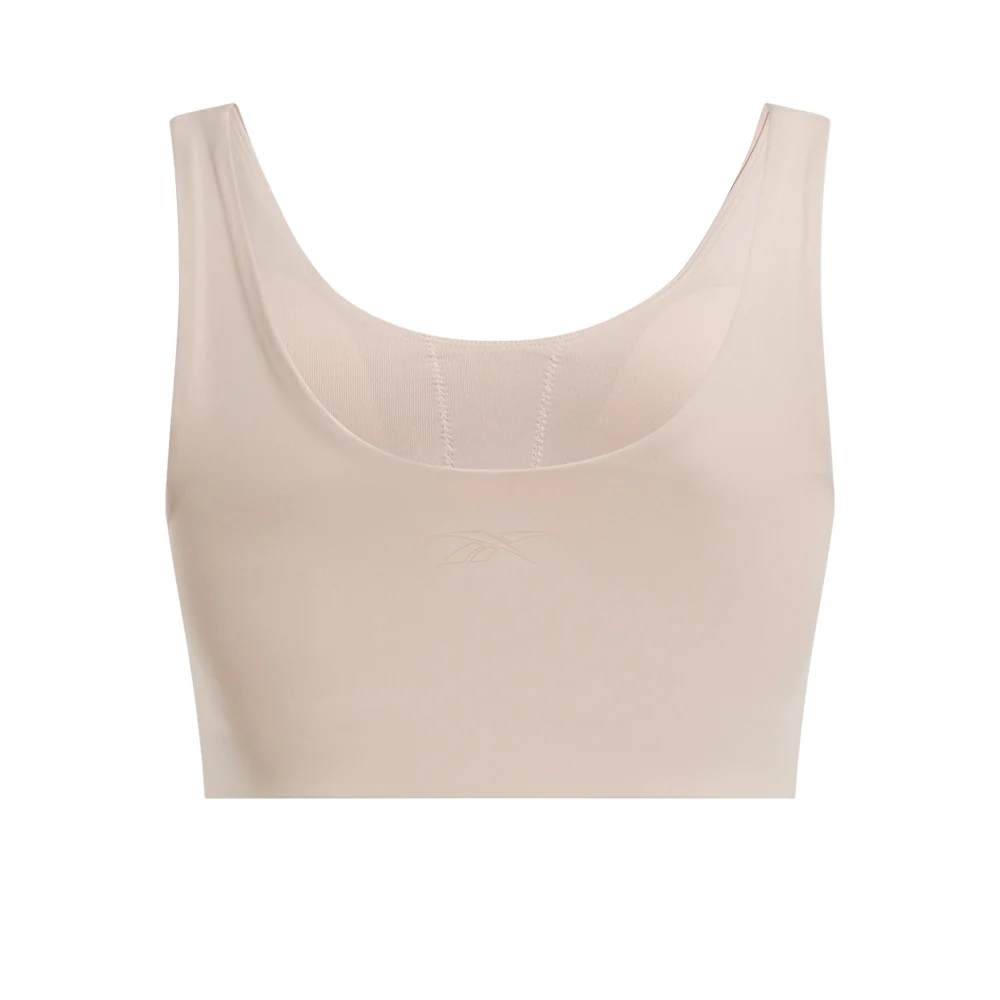 REEBOK Yoga V-Neck Women's Sports Bra - Beige - L (US SIZE)